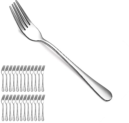 Evanda Dinner Fork 24 Pieces, Stainless Steel 20.5cm Fork Set for Cake, Table, Dessert - Easy to Clean, Dishwasher Safe