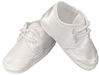 Baby Boy Satin Bootie Perfect for a Christening Baptism Blessing or Any Special Occasion - Size 2… White