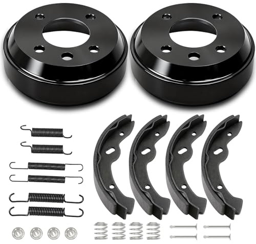 Golf Cart Brake Drum/Hub Kit Fit Yamaha G&E 1993-2006 G14, G16, G19, G22 Models, Includes Brake Drums Brake Shoes & Bendix Brake Shoes Spring Kit, OEM JU0-G6521-00-00, JN6-F5331-01-00, #JG5819G-00
