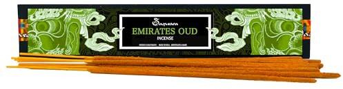 Samsara - Indiska rökelsepinnar, handgjorda, 100 % naturlig, utsökt doft baserad på arabiskt aggarwood (Emirates Oud)