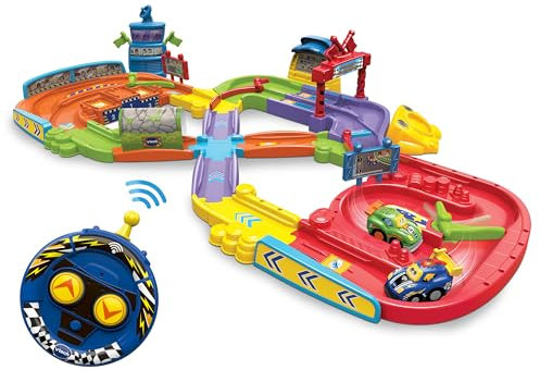 VTech Baby TUT TUT Baby Flitzer - RC Autorennbahn – Interaktives Spielset mit Rennwagen, Musik, spannenden Sätzen und Geräuschen – Für Kinder von 1-5 Jahren