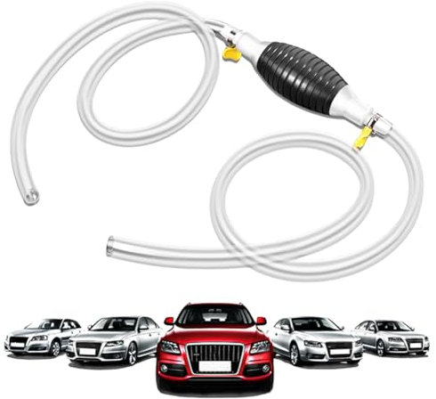 Fuel Syphon Transfer Pump, Oil pump，1m/1.5m/2m/3m Hand Siphon Fuel Pump with Fuel Line Hose，Petrol Syphon Pump, Manual Car Fuel Pump for Gasoline Gas Diesel Oil Petrol Water Liquid Fish Tank (2M)