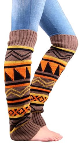 Stulpen Damen Langer Beinwärmer Winter Beinwärmer Gestrickt Verdicken Beinstulpen Böhmen Frauen Mädchen Winter Crochet Stricken Stulpen Beinstulpen Beinwärmer Kniestrümpfe Legwarmers Strümpfe