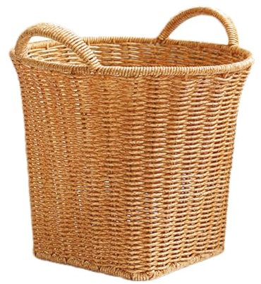 Organizador de canasta de tejidos, recipiente de cesta tejida, cesta tejida con manijas para plantas, trenzadora de flores Weve Braid - Canasta de almacenamiento decorativo hecha a mano para ropa, zap