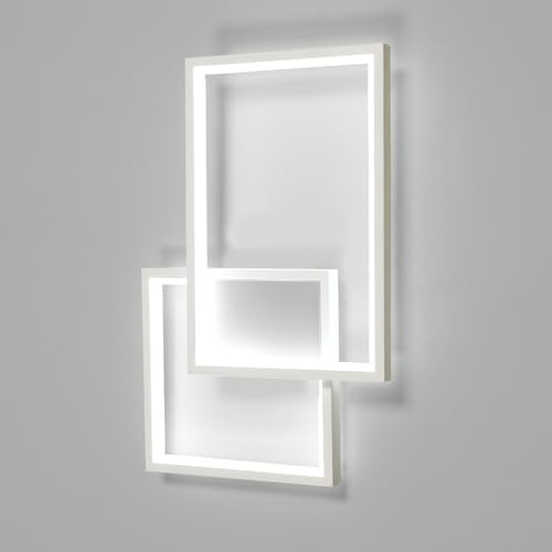 Mckalen Applique da Parete Interno LED, 34W 3825LM Moderno Lampada da Parete Bianca, 41CM Lampada a Muro Camera da Letto per Bagno Lampada Soggiorno Scale Corridoio, Bianco Freddo 6500K
