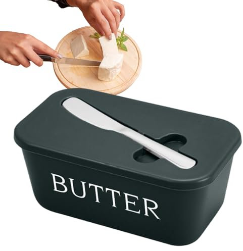 Contenitore per Burro da Banco | Copriburro,Conserva Formaggi Ermetica con Coltello per Cucina Campeggio Ristorante Frigorifero