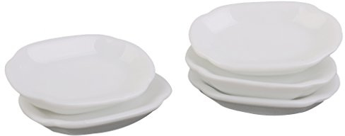 Juego de 5 platos blancos de cerámica en miniatura para decoración de casa de muñecas