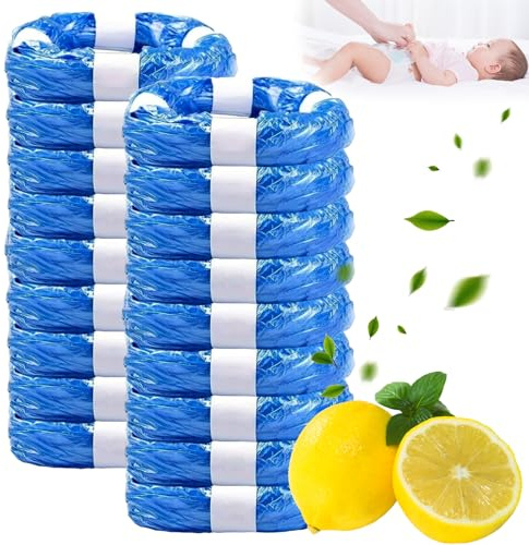 BOPEUY 18 Pièces Recharge Poubelle a Couche, 4.5M Recharge Poubelle Couche, Anti Odeur Résistant à la Déchirure Sac Poubelle a Couche, pour Angelcare, Tommee Tippee, Litter Locker - Bleu