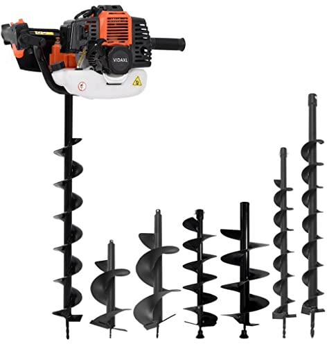 vidaXL Erdbohrer Set Erdbohrgerät Erdlochbohrer Pfahlbohrer Zaunbohrer Brunnenbohrer Bohrer Stahl Orange 2,2 kW / 8000 U/min 52 cc