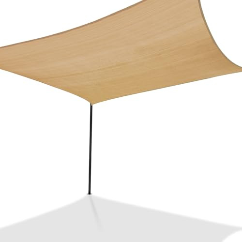 IDMarket - Sonnensegel, rechteckig, 4 x 6 m, sandfarben