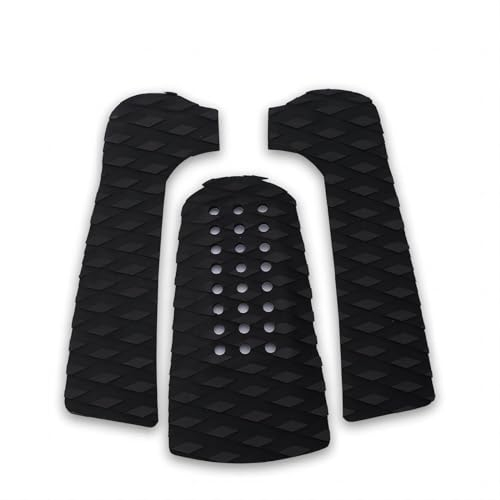 VIFER Surfboard Traction Pad Surfing Surfbrett Anti-Rutsch Surfbrett Traktionspad Tailpad Deck Grip 3Pcs (Schwarz)