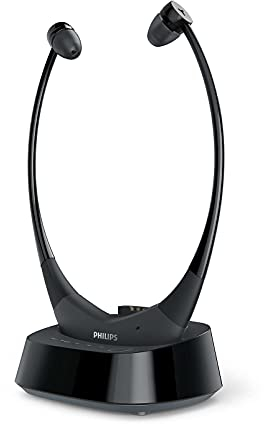 Philips E8005BK/10 In Ear TV Kopfhörer mit Digitaler Wireless Verbindung (40 m Reichweite, Automatische EIN-/Ausschaltfunktion, Voreingestellte Sound Modi, Hohe Kompatibilität)