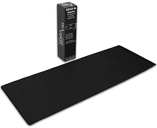 Traverse Ridge Gaming Mouse Pad (5mm) Massive 46 inch | 46x17.3x0.20 Extra Thick | Black | Stitched Edge, Large Washable Desk Mat
