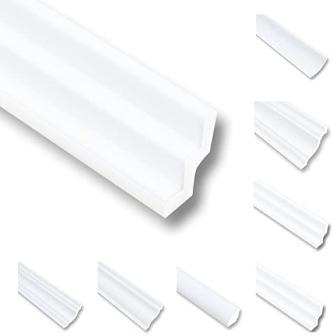 50 Meter Deckenleisten Styropor XPS Stuckleisten Abschlussleiste Decke Weiss 20X30 mm Zierprofile Styroporleisten Deckenleisten Zierleisten Sparpaket P30