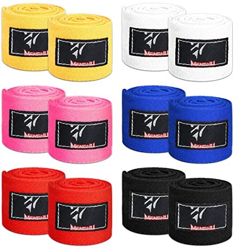 Teling 6 Pairs 2.5 Meter Boxing Hand Wraps for Kids Inner Gloves Handwraps Martial Arts Boxing Wrist Wraps for Kickboxing Muay Thai MMA Training(Colorful)