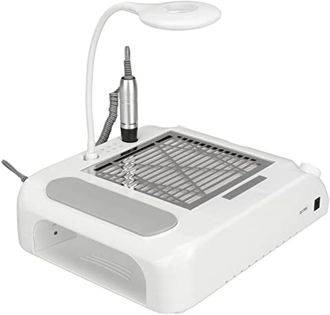 Machine à Ongles 108W 6 en 1, Machine à Polir avec Lampe à Ongles Aspirateur à Ongles Perceuse à Ongles 100‑240V