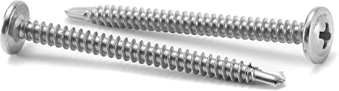 #8 x 2-1/2 Sheet Metal Screws 500PCS 410 Stainless Steel Truss Head Fast Self Tapping Screws by SG TZH