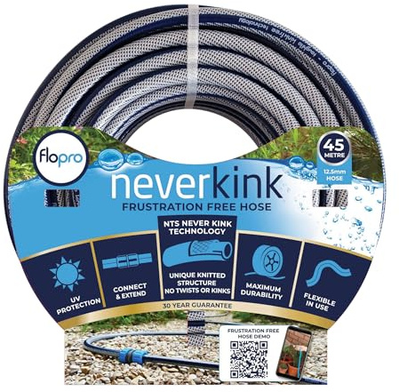 Flopro 70300731 Never Kink Hose 45m Garden, Blue