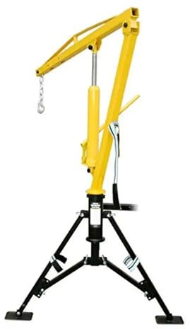 DGOINGPI crique Voiture Grue de camionnette pivotante hydraulique, capacité de 1000lb, 3 Options de flèche, Portable, Levage sans Effort, Polyvalente Cric Auto
