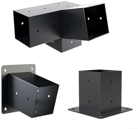 Soportes de pared inclinados para pérgola de techo con herrajes para porche, cenador, opciones unidireccionales y unidireccionales para cabaña de troncos, pérgola al aire libre (C)