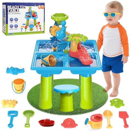 Diealles Shine Wasserspieltisch, Multifunktional Wassertisch Kinder Outdoor, Sand und Wasserspieltisch ab 1 2 3 4 Jahre, Wasser Spieltisch Kinder Outdoor Strand Sommer Aktivität