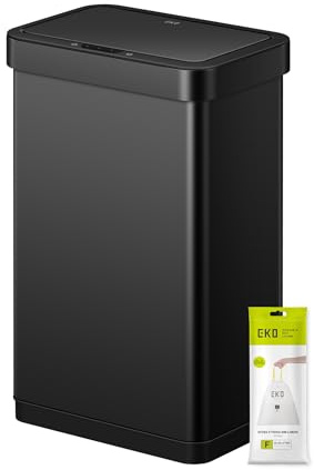 EKO 13.2 Gallon Touchless Motion Sensor Kitchen Trash Can, Matte Black