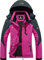GEMYSE Damen Wasserdichte Berg-Skijacke Winddichte Skijacke Fleece Outdoor-Winterjacke mit Kapuze (Rosenrot Grau,M)