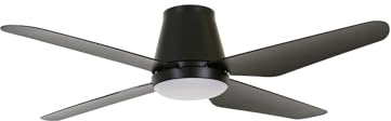 LUCCI AIR Deckenventilator Airfusion Aria CTC LED, Ventilator mit Beleuchtung, Deckenlüfter mit 4 flachen Flügeln, Ø 122 cm, schwarz