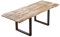 SAM Baumkantentisch 140 (220) x 90 cm Noar, Mangoholz massiv, lackiert & naturfarben, Esstisch mit U-Metallgestell in Mattschwarz, echte Baumkante, inkl. 2 Ansteckplatten