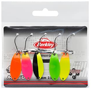 Berkley Area Game Spoons 5 Pack - Kleiner Blinker zum Forellen- und Barschangeln, bleifrei, Fusion 19-Haken, Varied