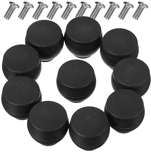 BESTonZON 10 Stück Ersatzknopf Deckel Ersatzgriff Topfdeckelgriff Universal Hitzebeständige Kochgeschirr Knopf Bakelit Griff mit Schrauben für Teekanne Topfdeckel Kasserolle Schwarz