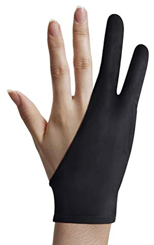 Guante de Tableta de Artista de Tableta de Dibujo Gráfico, Guante de Dos Dedos para Dibujar, Material de Spandex (2PCS)