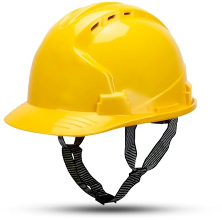 GANZTECH Yellow ABS Safety Helmet,EN398 certified,with Air Vents and Adjustable Head Band，Height Endurance Lightweight Construction,Helmet Industrial Hardhats for Building,Construction and Work Sites.