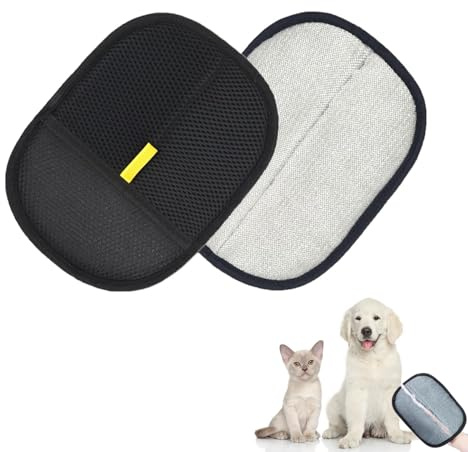 2 Pièces Pet Hair Remover Glove, Double Face Brosse Poils Animaux, Épilateur de Réutilisable Électrostatiques pour Chats Chiens, Gant Brosse Chat Enlever Les Poilspour Canapé Meubles Tapis Siège Auto