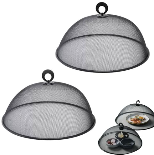 DUOHERESHUI Copertura per Il Cibo, 2 Pezzi Coperchio Rete Alimenti, Tenda per Copertura per Alimenti, Copertura Rete Cupola per Alimenti, per Feste Frutta Cibo BBQ Picnic (2 Colori, 30cm,B)