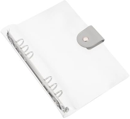 PATIKIL Carpeta De Cuaderno Transparente A5 Cubierta De PVC Blando | Transparente Recargable De 6 Anillos, Accesorios De Organizador, Para Agenda, Con Cierre De Botón, Para Diario