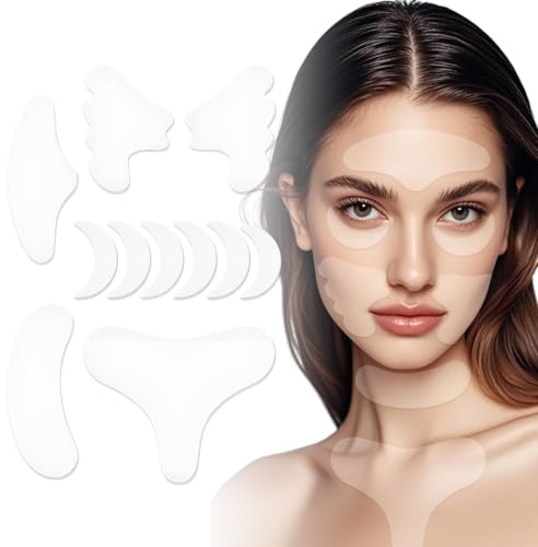 220 Pcs Patch Anti Rides Visage Patch Visage Facial Patches Réduire les Rides, Ridules et Anti-âge pour le Front, le Contour des Yeux, les Commissures des Lèvres et le Cou