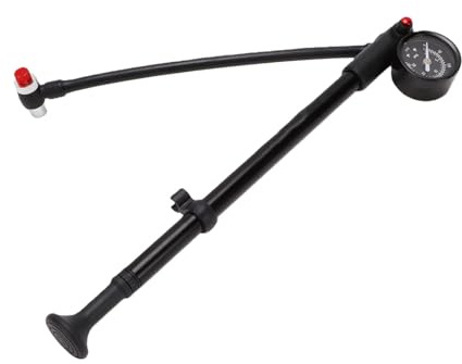 Jectse Pompe à Amortisseur, Pompe à Suspension de Vélo avec Haute Pression 300 PSI, Tuyau Rotatif à 360 ° pour Fourche de Vélo de Montagne, à Air à Amortisseur avec Jauge, à Portable
