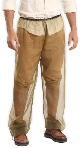Tough Outdoors Mosquito Pants - Bug Pants for Men & Women - Net Bug Mesh for Gardening & Outdoor Protection from Flies, Gnats - with Free Carry Pouch - Green/Pants Only, Small-Medium