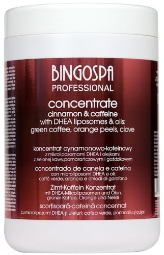 BINGOSPA Anti-Cellulite Bantning Kanel och Koffein 100% koncentrat med liposomer och oljor: Grönt kaffe, apelsinskal och kryddnejlika för uppstramande och modellering - 1000 ml