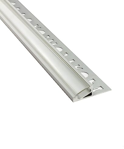 tktrading24 T77 LED Alu Premium Fliesenprofil 10mm silber 20° - 2m klar