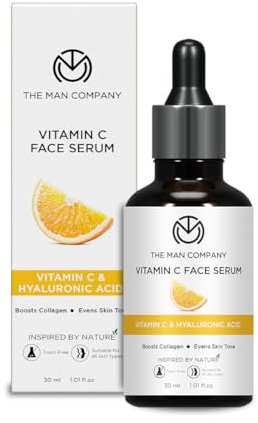 THE MAN COMPANY 40% hochdosiert Vitamin C Serum mit Hyaluronsäure – Hyaluronsäure serum for face (30ml) – Anti Falten, Anti Aging serum, Brightening serum – Vegan, Parabenfrei