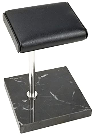 F Fityle & PU Uhrenhalter Uhrendisplay Uhrenständer Uhrenaufsteller Uhrenträger Uhrenpräsentation , Schwarzer Marmorsockel + silberner Ständer