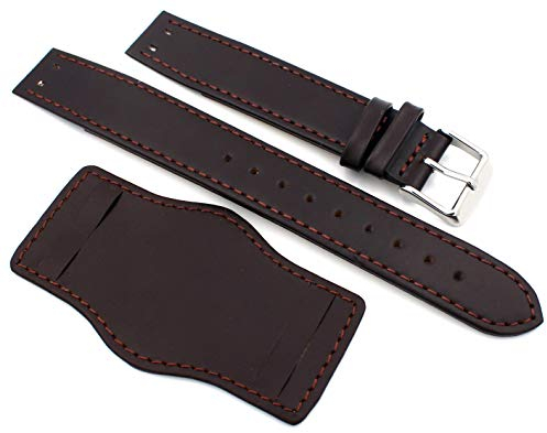 Sulla 20mm Uhrenarmband für Feste Stege Bund Style mit Unterlage dunkel braun