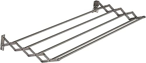Buyly Stendibiancheria a Soffietto Inox, Acciaio Inossidabile, da Parete, 6 Metri di Stenditura, 120 cm
