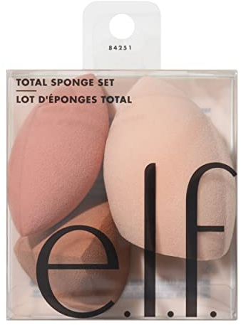 e.l.f. Total Sponge Set, Multi-use Makeup Sponge Set For Flawless Blending, Great For Powder Or Liquid Concealer & Foundation, Vegan & Cruelty-Free