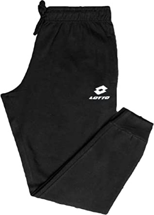 Lotto Pantalone Tuta Uomo LA 1105 Felpa, con Polsino al Fondo. Nero M