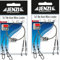 Set: 4 Stück x 7x7 Super-Soft-Stahlvorfach mit Wirbel und knotenlos Verbinder von Jenzi, 6, 9, 12, 15 & 20 Kg, Länge 50 cm + Petri Heil! Aufkleber (6 kg)