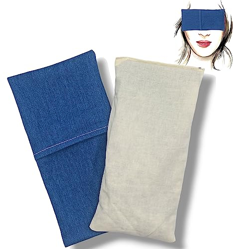 Augenkissen yoga soft jeans (1 Füllung und 1 waschbarer Bezug) | Lavendel Samen und Reis | Yoga, Meditation, Entspannung, für Ihre Augen ..