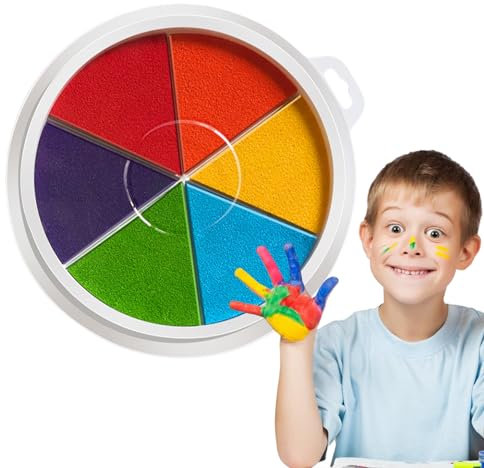 Waschbare Handfarbe,fingerfarben kinder ungiftig,fingermalfarben für kinder ungiftig,6-farbiges handgezeichnetes Malset Kunstbedarf Malset für Jungen,Mädchen,Kinder,Kleinkinder für die Schule zu Hause